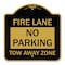 Signmission Designer Series Sign No Parking Tow-Away Zone, Black & Gold Aluminum Sign, 18" x 18", BG-1818-23605 A-DES-BG-1818-23605 - alternate 1